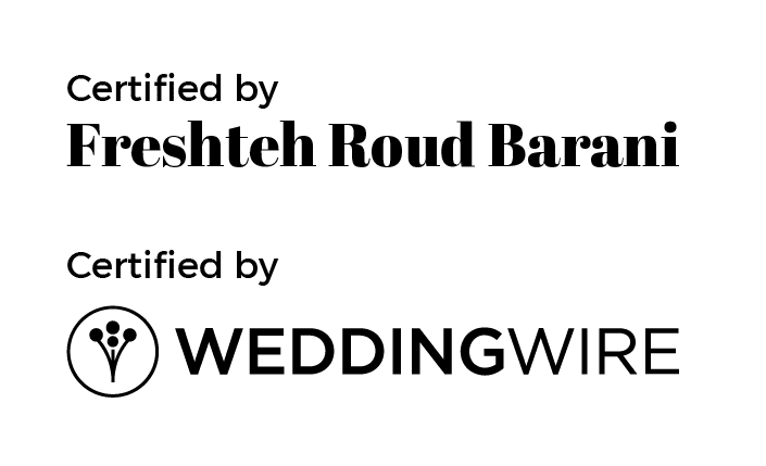 Certified by Freshteh Roud Barani & WeddingWire